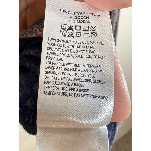 Lucky Brand Women’s Plus size Long Sleeve Shirt Blouse XL Boho Print Cotton - Picture 9 of 10